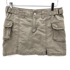 Y2K‎ Vintage Molecule Cargo Mini Skirt Size M Utility Gray Grunge Streetwear